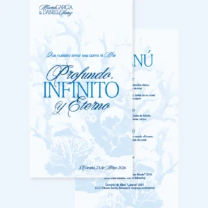 Minuta y frase para boda marina