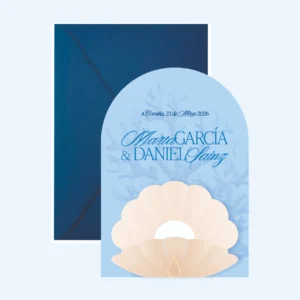 Invitacion de Boda Marina con Sobre - Brisa